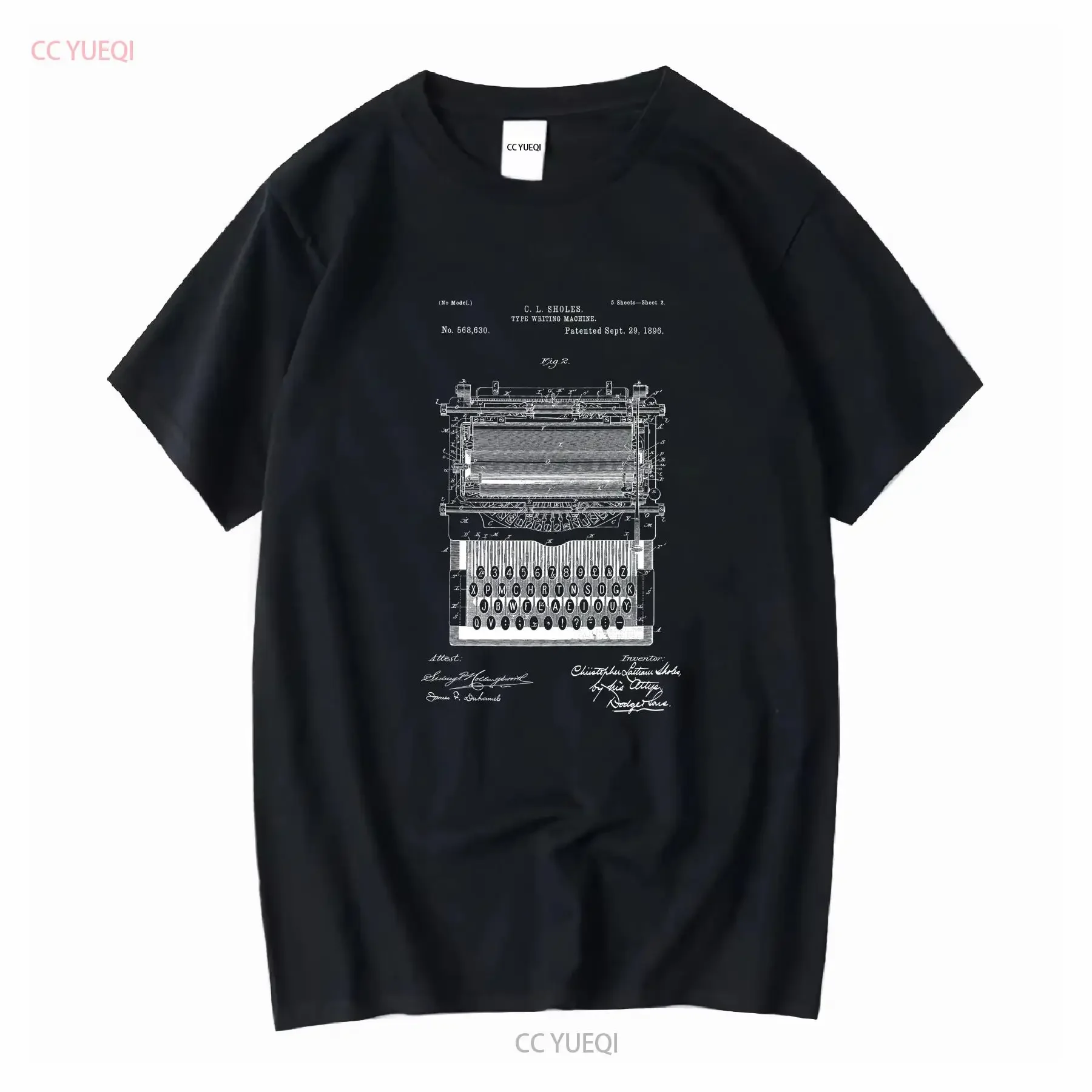 Máquina de escribir Camiseta Escritor Periodista Blueprint Reporter Design Editor mangas largas o cortas vintage Ropa de diseñador lavada
