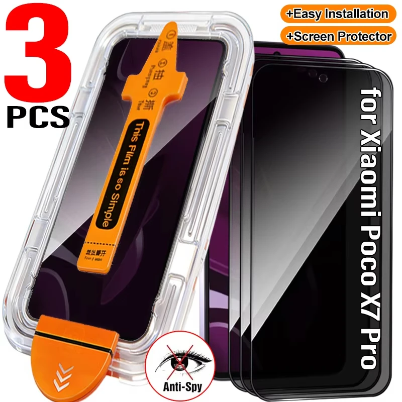 

Easy Install Anti-spy Tempered Glass For Xiaomi Poco X7 Pro X6 X5 X4 X3 F7 F6 F5 F3 M7 M6 Pro C75 C65 Privacy Screen Protectors