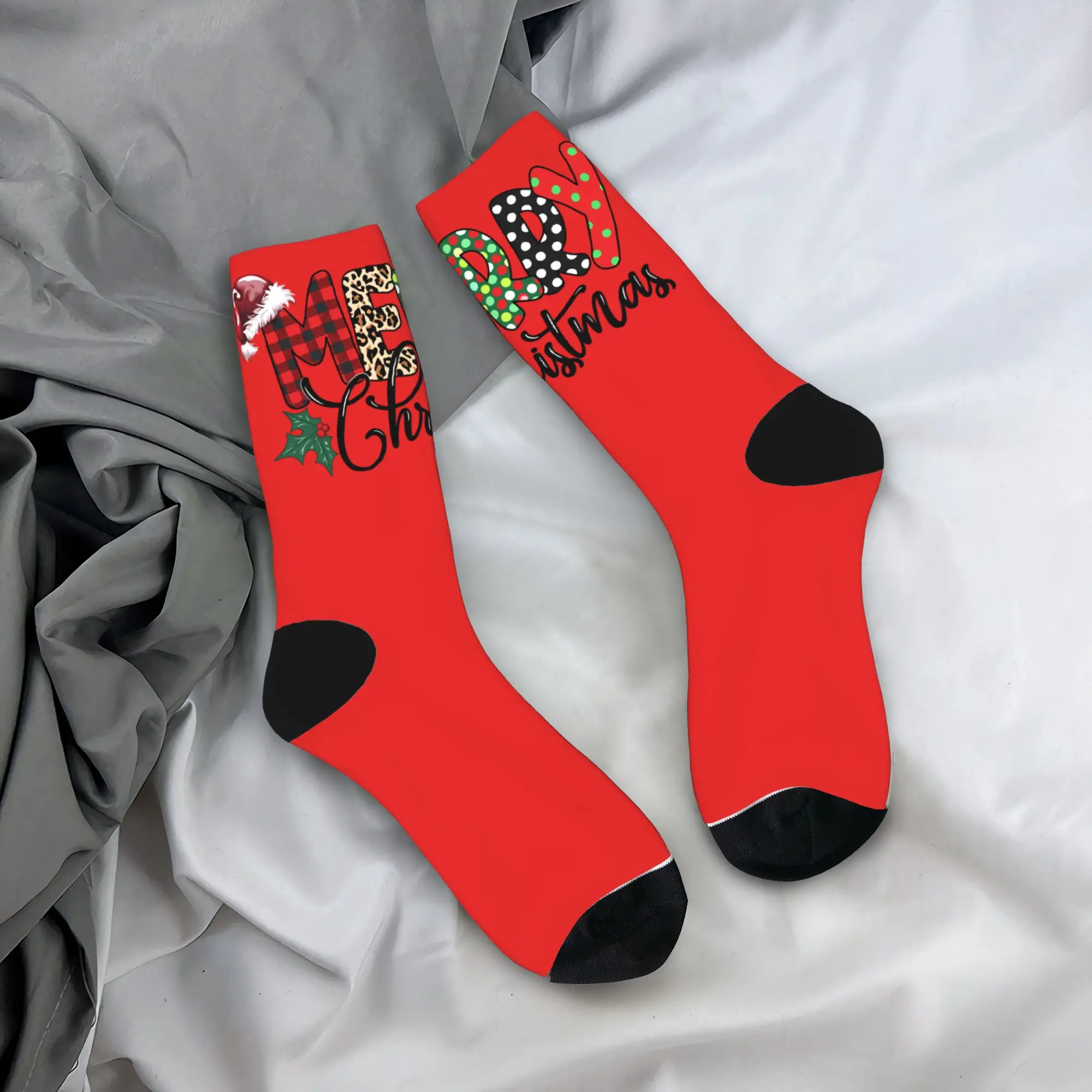 Meias de natal outono meias lazer masculino meias de alta qualidade design skate anti deslizamento meias