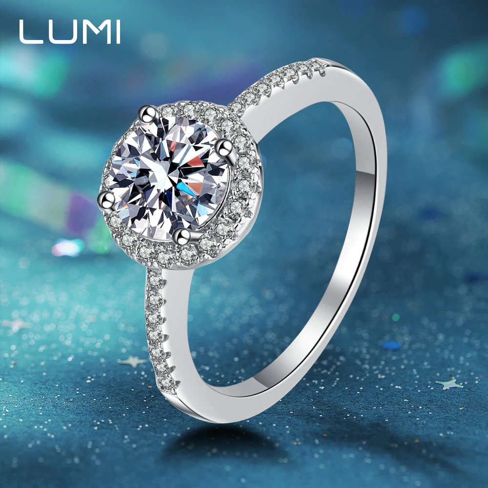 

0.5-2CT GRA Certified Full Moissanite Wedding Ring for Women S925 Sterling Silver Matching Diamond Band Wedding Jewelry