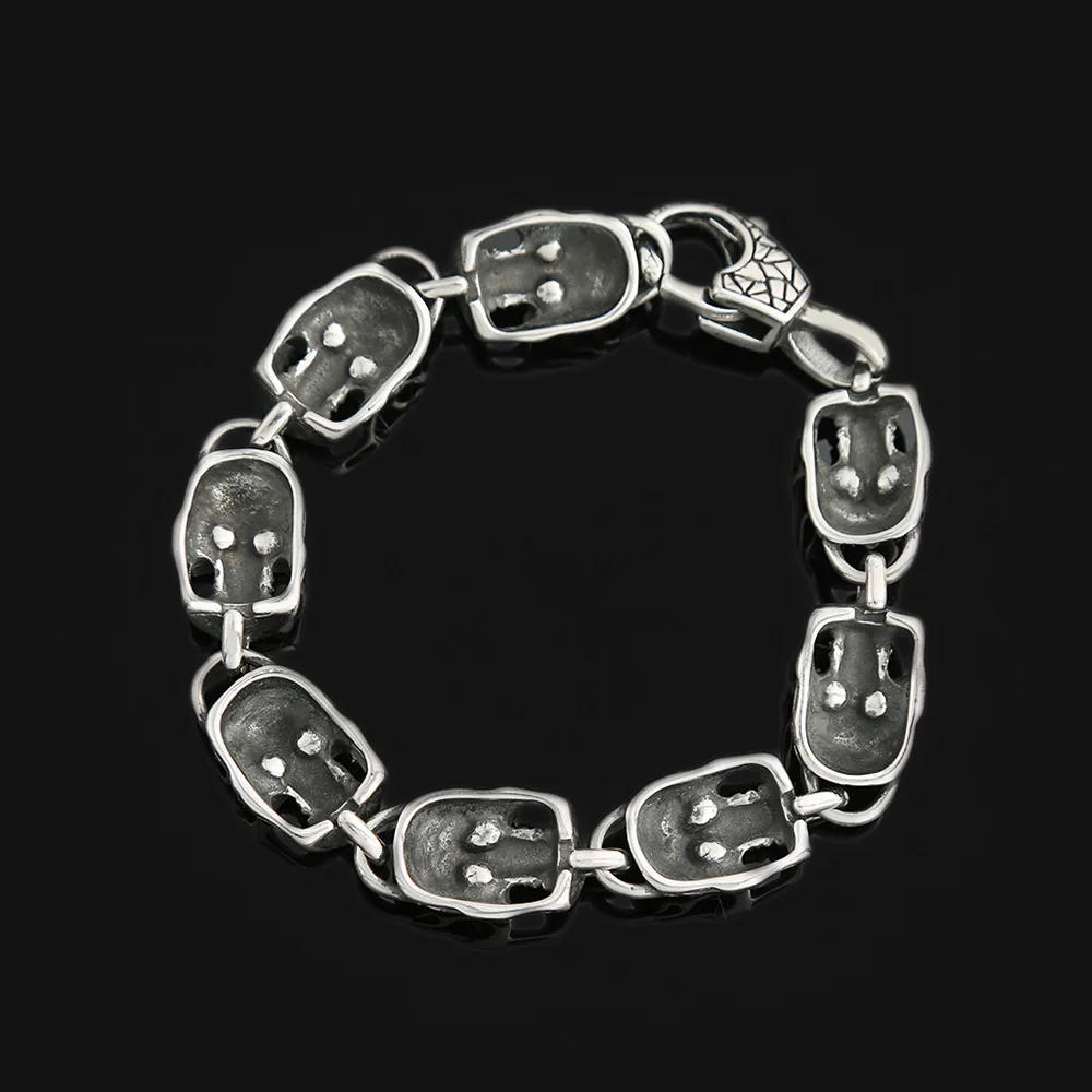 فاسق الصخرة الجمجمة سوار الفولاذ المقاوم للصدأ الهيب هوب الهيكل العظمي الرجال أساور أبدا تتلاشى دراجة نارية الذكور مجوهرات الحفلات دروبشيبينغ