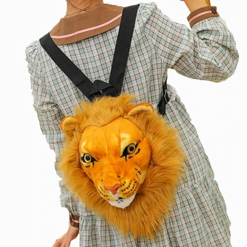 Couple Backpack Tiger Lion Backpacks 35/60cm Men And Women Plush Bags Party Gathering Personalized Creative Trend Animal Design
