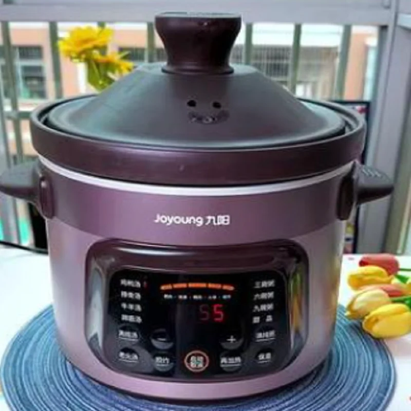 وعاء الحساء الكهربائي Joyoung 220 فولت، وعاء الحساء الأوتوماتيكي مع وعاء داخلي من السيراميك وFC سعة كبيرة