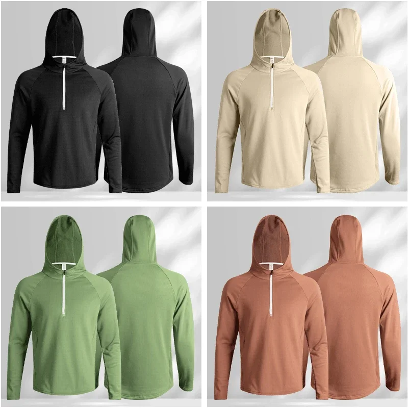 Chándal deportivo para hombre, sudadera deportiva para correr, Joggers de gimnasio con capucha, ropa atlética para entrenamiento al aire libre, sudadera de entrenamiento muscular, Tops