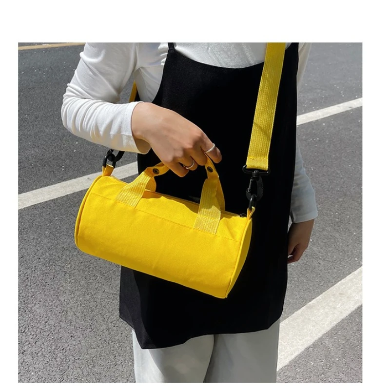 Custom Logo Oxford Cloth Drum Duffle Bag Adjustable Detachable Crossbody Strap Lightweight Sports Gym Travel Shoulder Handbag view 5