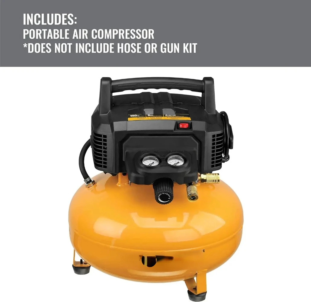 Air Compressor Kit, Oil-Free, 6 Gallon, 150 PSI,Requires no daily maintenance,for a quiet work environment