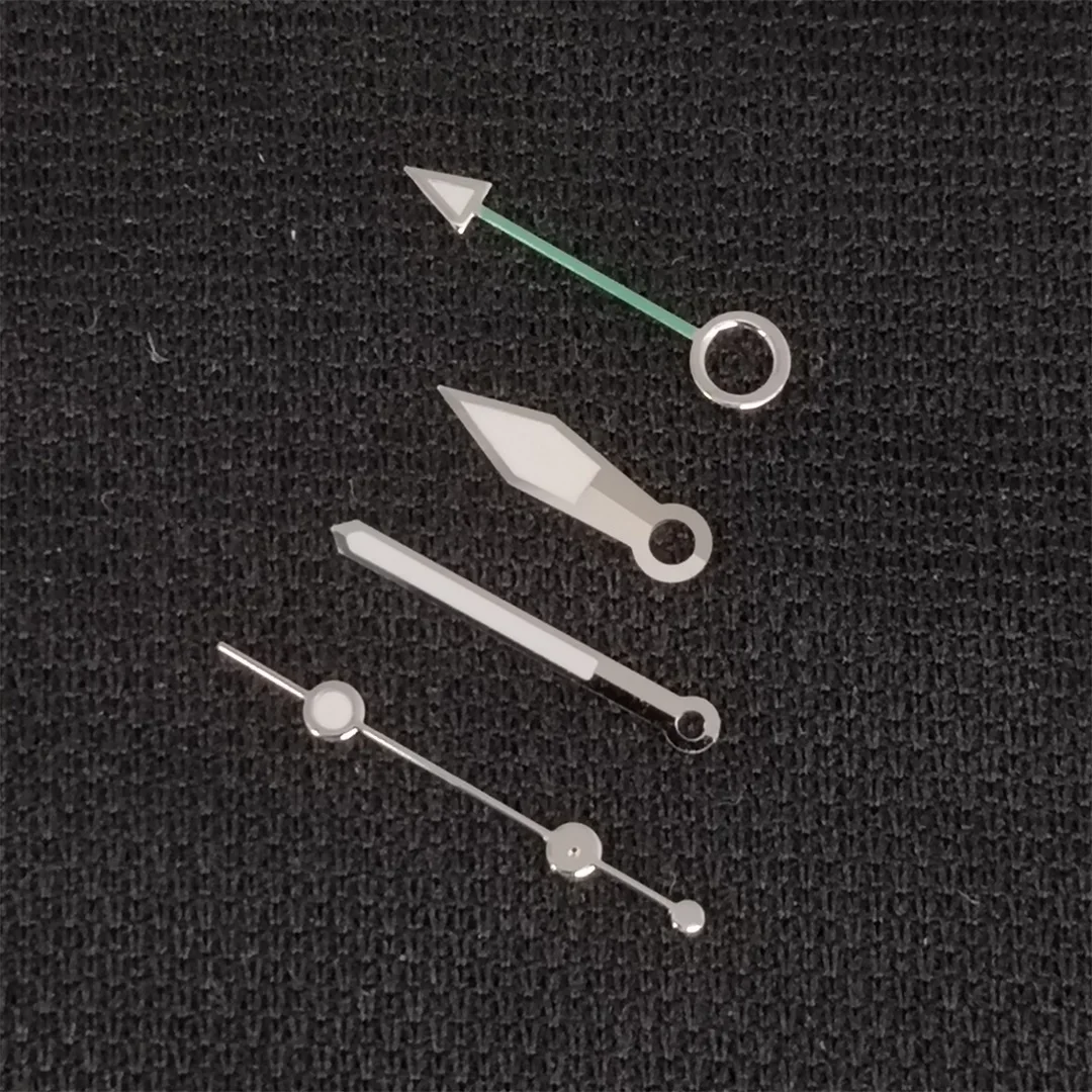 Lancette dell'orologio NH34 GMT a quattro lancette con puntatore luminoso verde Accessori per orologi per movimento NH34 o NH35