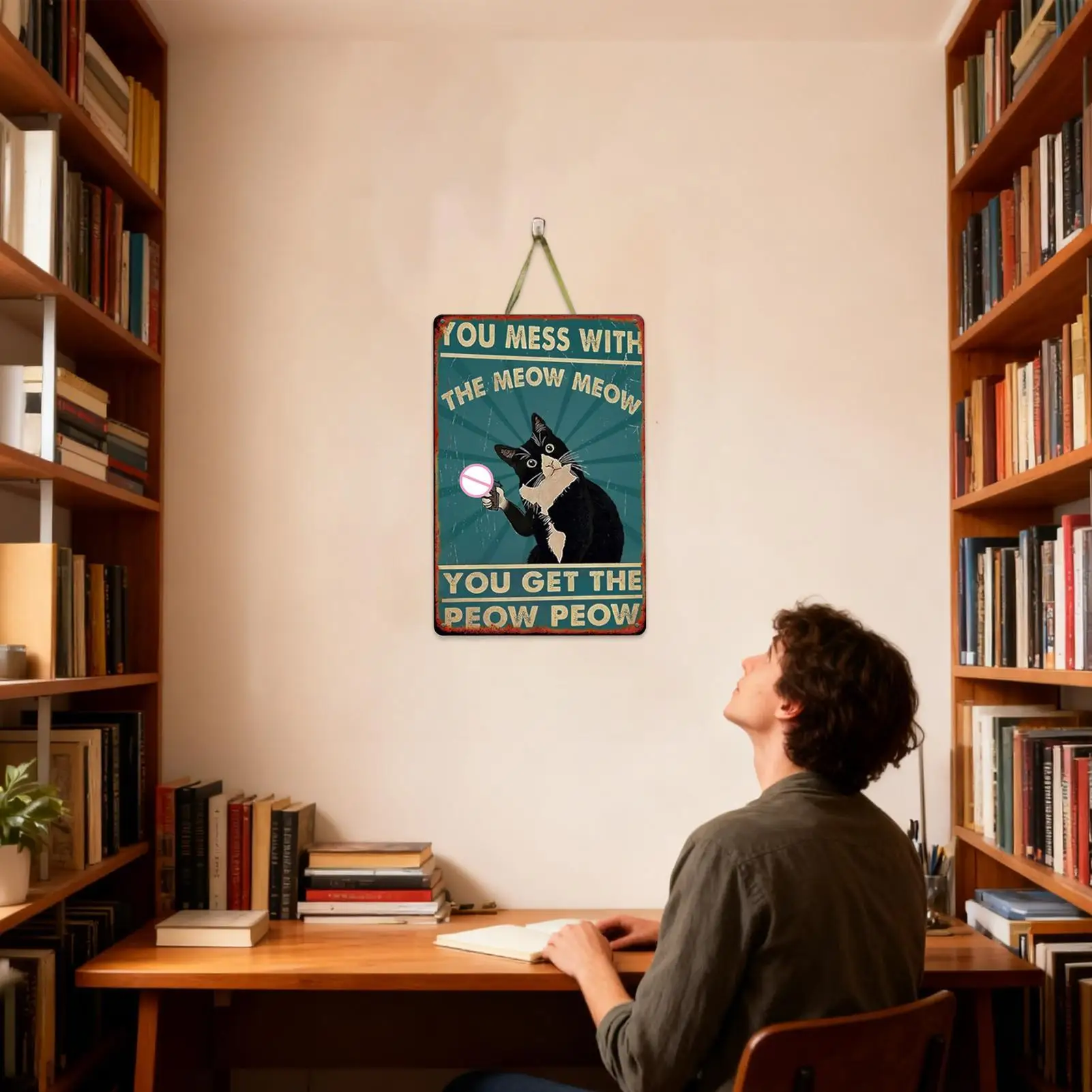 

Знак с изображением кота, металлический ретро настенный художественный винтажный котенок, жестяные дверные знаки для дома и улицы, ванной комнаты, спальни, кухни, туалета, бара, крыльца