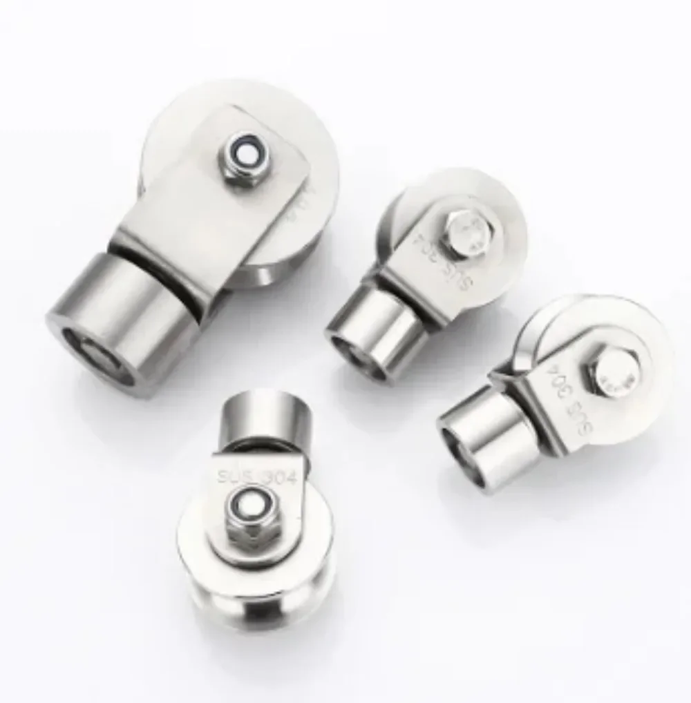 2-Inch 304 Stainless Steel V/U Groove Universal Wheel - Durable & Corrosion-Resistant Sliding Gate/Ground Rail/Door Roller
