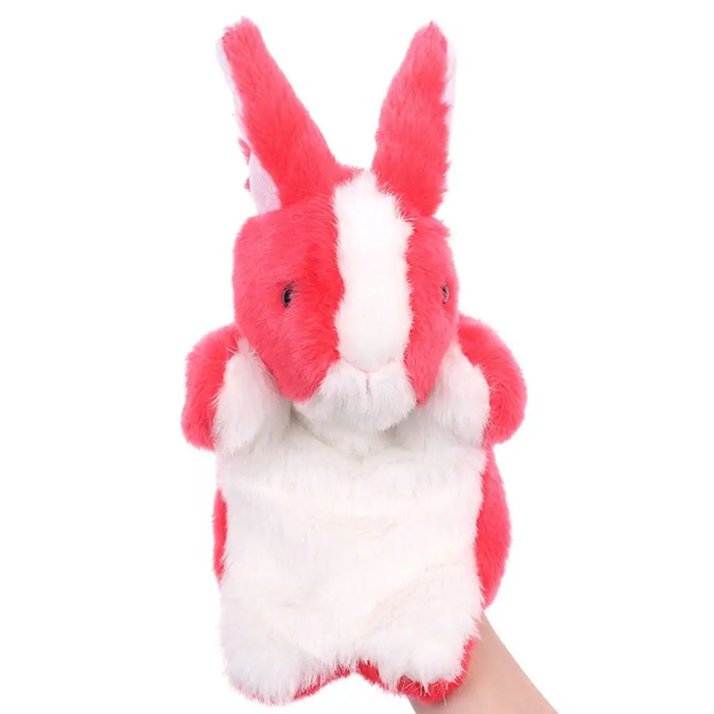 Fashion 11.8 Inch Hand Puppet Animal Rabbit Cartoon Role-Play Toy Soft Plush Storytelling Teaching Plushed Doll Role Play