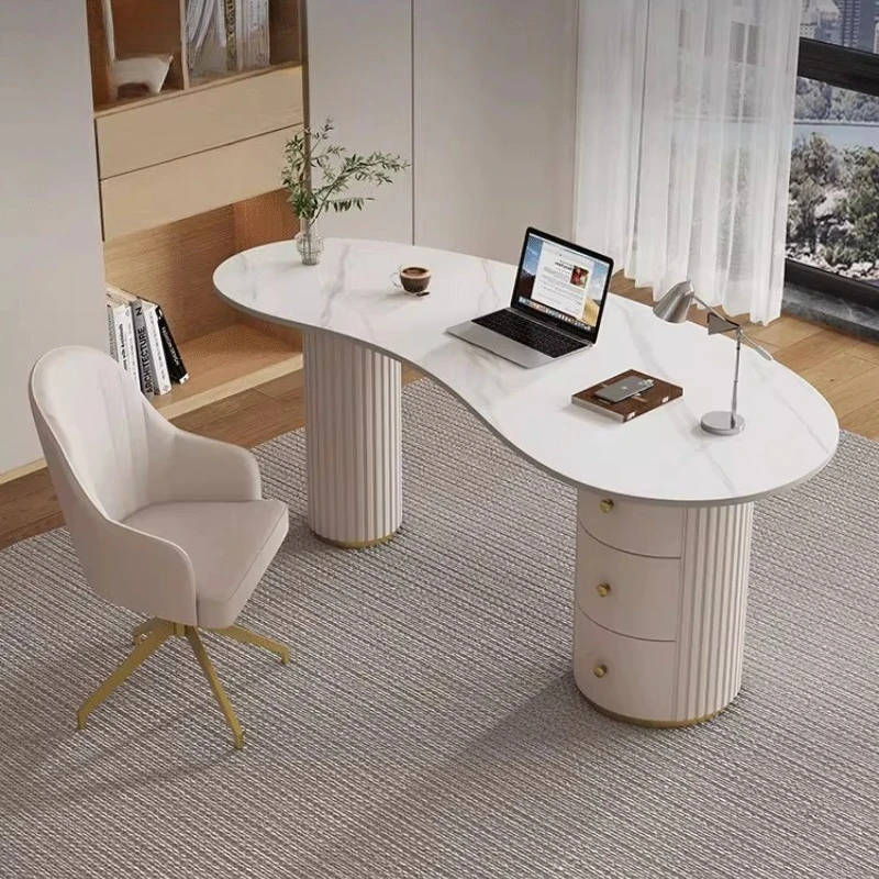beauty salon medical consultation reception Modern Luxury A Light luxury rock slab irregular office computer desk designer desk