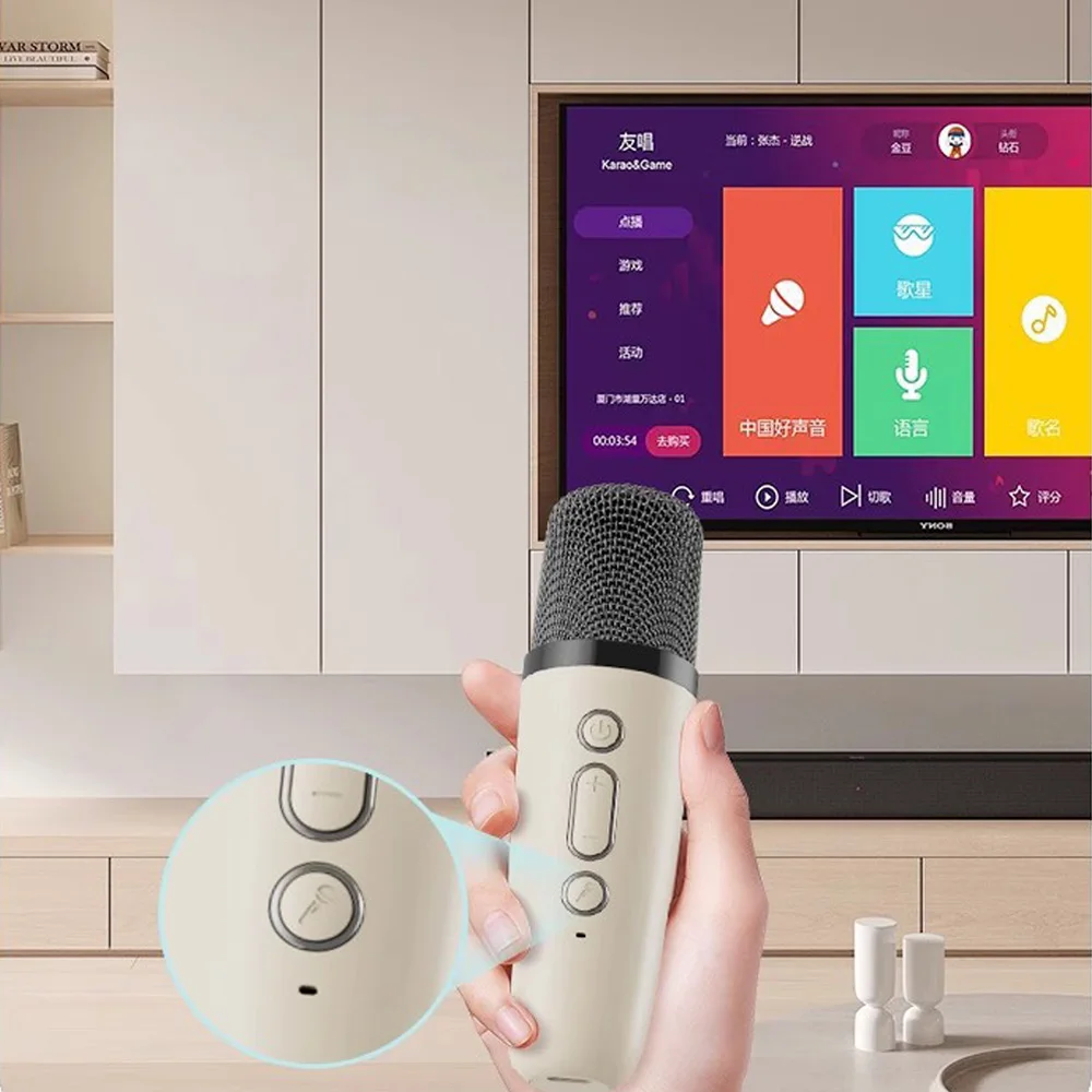 K12 بلوتوث آلة الكاريوكي المحمولة 5.3 PA نظام مكبر الصوت مع 2 ميكروفونات لاسلكية المنزل الأسرة الغناء هدايا الأطفال