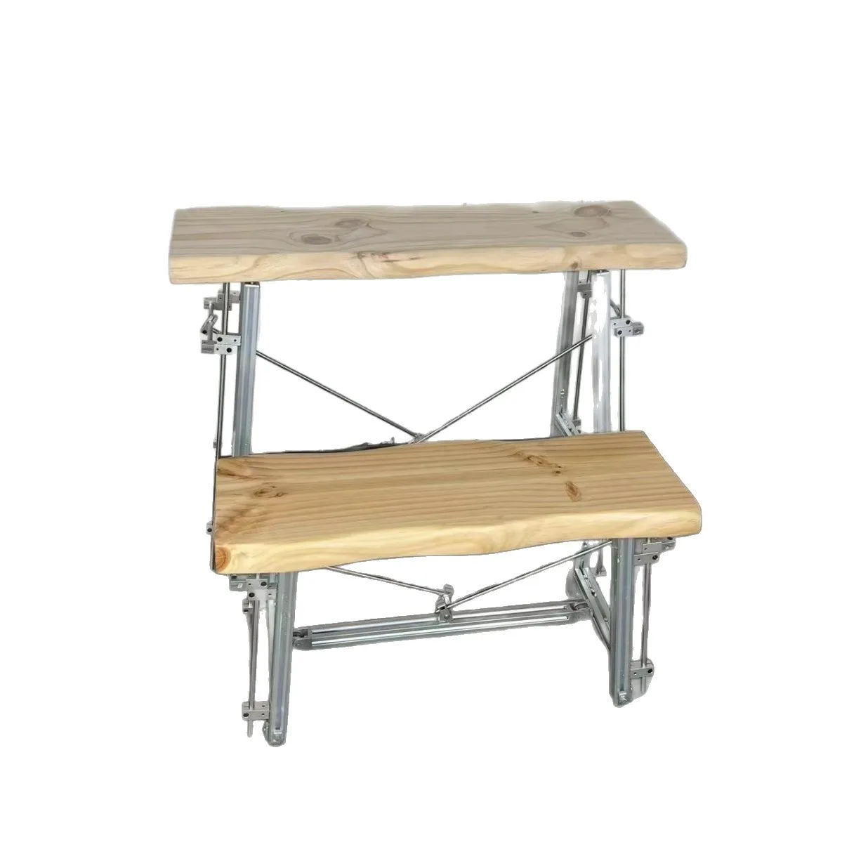 

Березовый алюминиевый профиль, практичный домашний простой прямоугольный современный табурет из цельного дерева