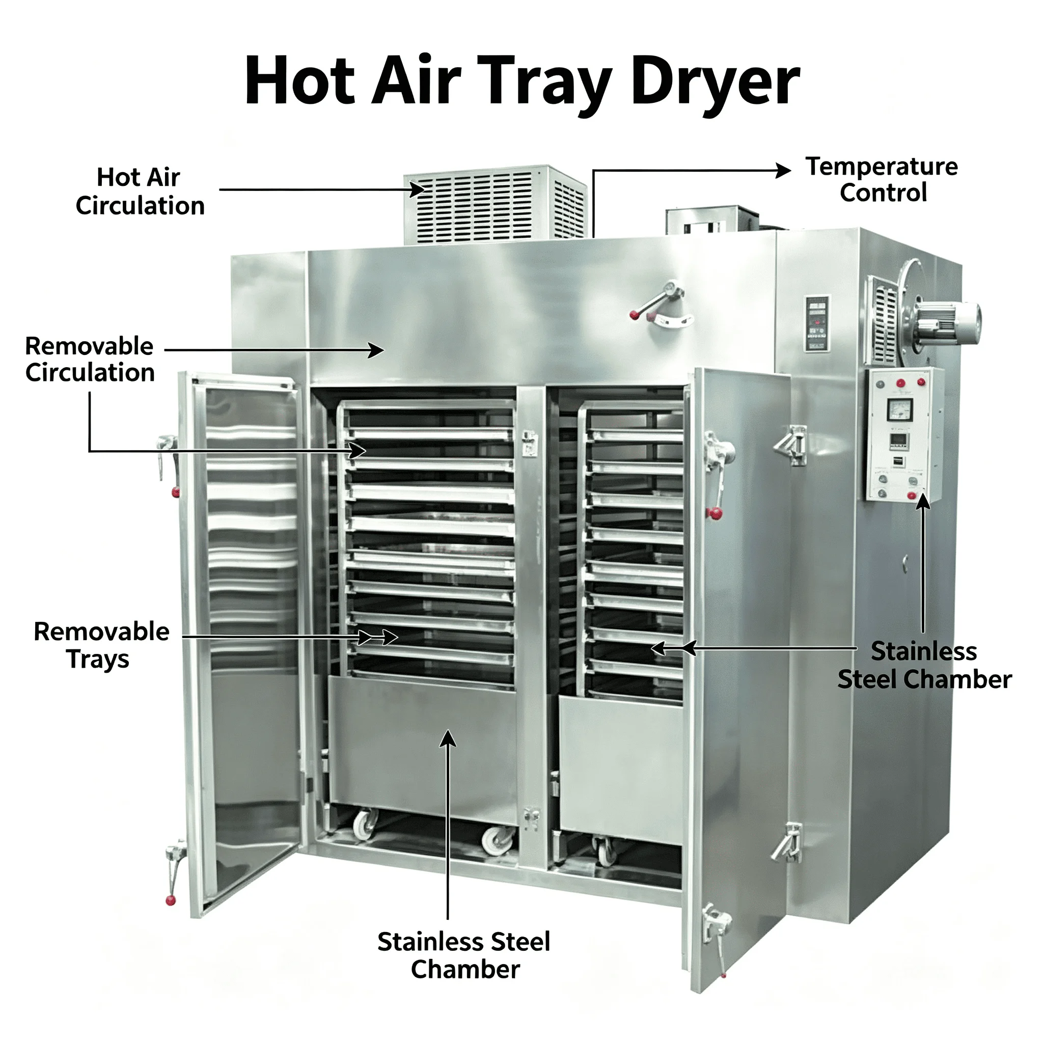 Hot Air Drying Oven Low Noise Multi-layer Dehydrator Machine For Commercial Fruit Vegetable Workshop Customized