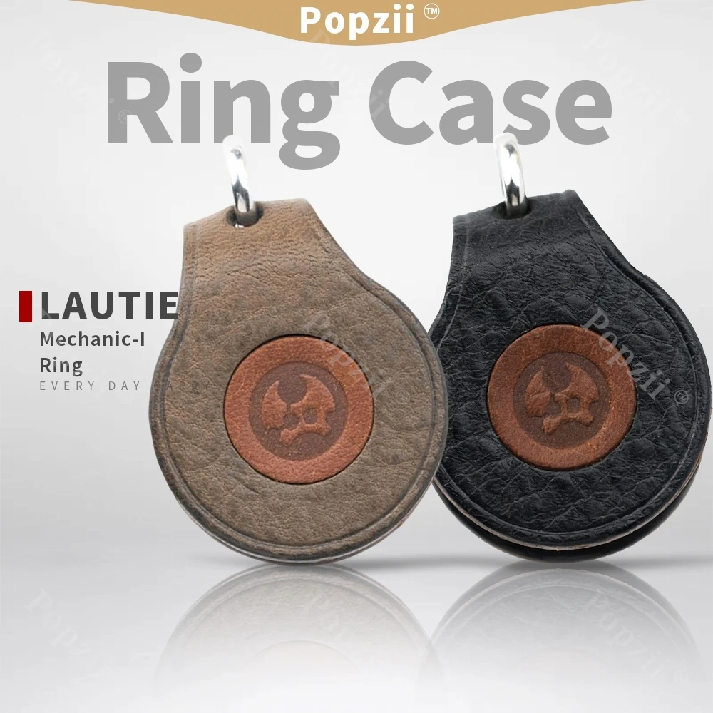 LAUTIE Custodia in pelle magnetica per meccanico I Ring Fidget Spinner Punta delle dita Giroscopio Agitarsi giocattolo Gadget antistress Giocattoli per l'ansia