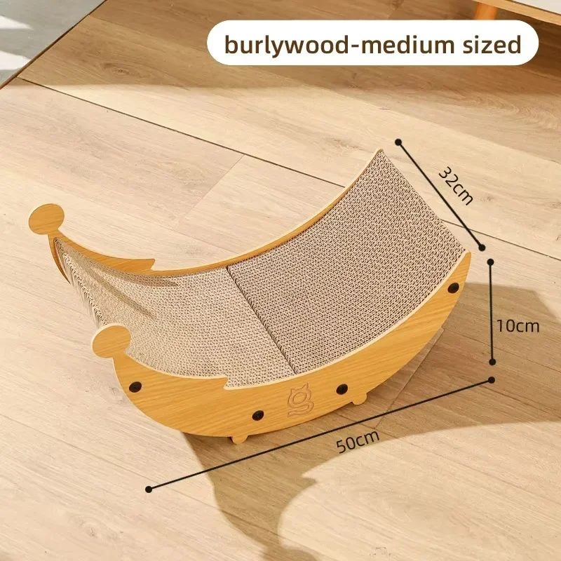 Competitive and Eco-friendly Curved Moon Rocking Pet Toys Cat Scratcher