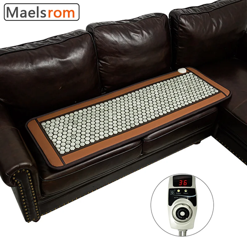 Natural Jade Mat Gemstone Massage Cushion Thermal Physiotherapy Bed Far Infrared Heating Mattress Genuine Emerald Negative Ions