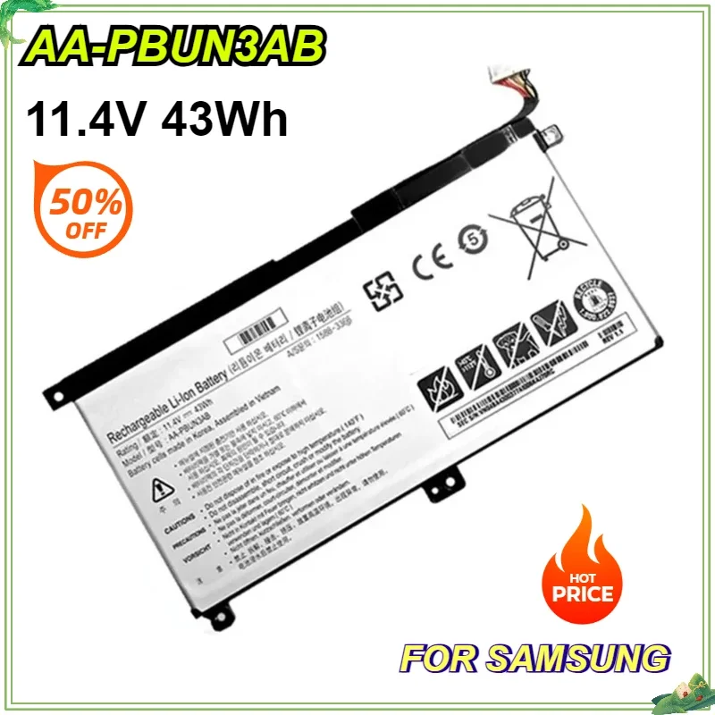 

New AA-PBUN3AB Laptop Battery for SAMSUNG 500R5M 8500GM 300E4M PBUN3AB NP530E5M NP740U5L 11.4V 43Wh