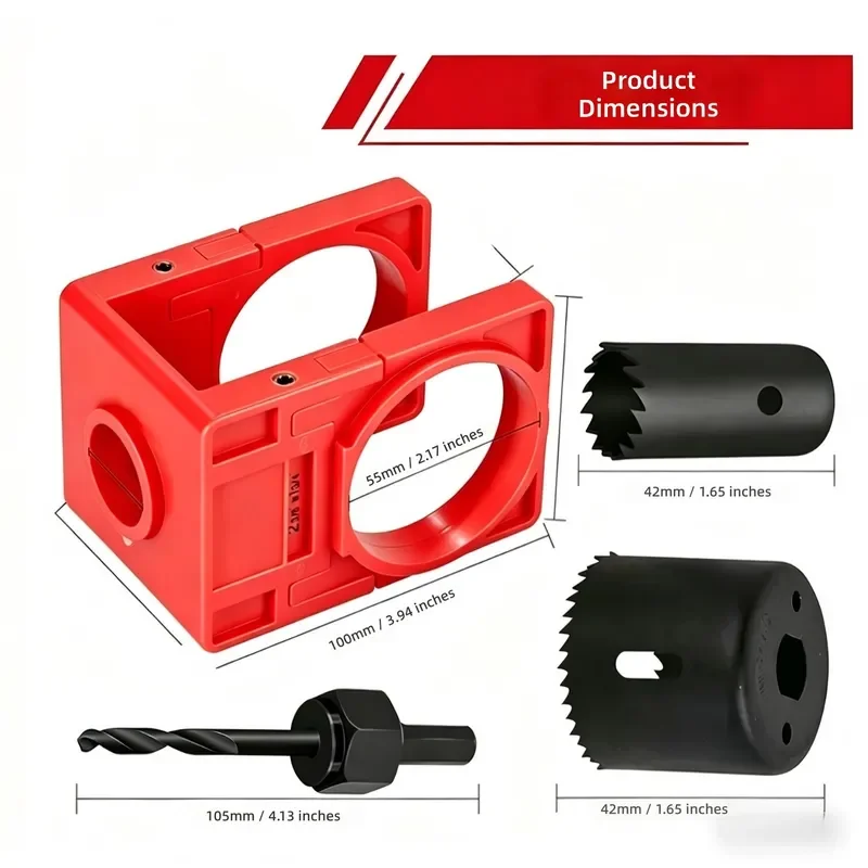for Spherical Lock Hole Opener Wooden Door Lock Drill Bit Woodworking Hole Opening Tool Sleeve