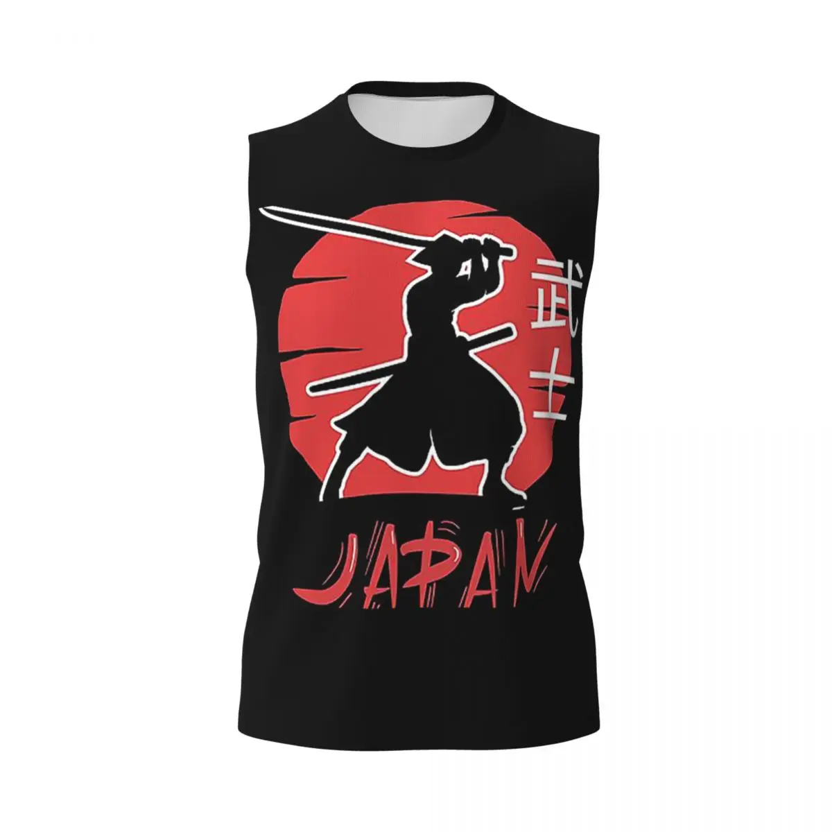 Japanese Bushido Samurai Warrior Men Printed Sleeveless T-shirt Casual Hip Hop Street Style Beach Holiday Tank Tops