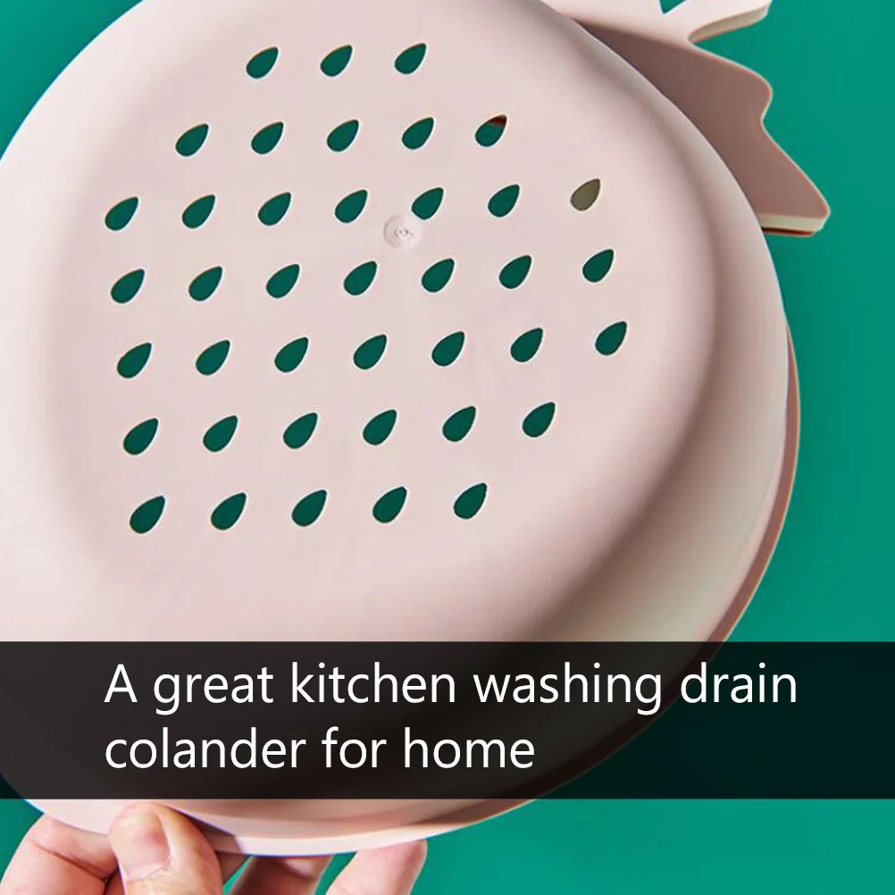 

1Pcs Double-Layer Kitchen Colander Plastic Strainer Jujube Red Safe Long Lasting Use Washing Drain Basket