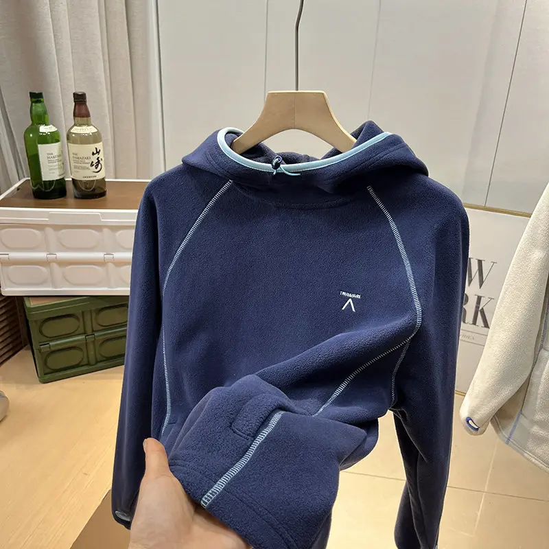 Outdoor-Sport-Daunenpullover mit Kapuze für Klettern, Wandern, Camping, Angeln, lässiges und entspanntes Oberteil für Männer und Frauen – Detail 16