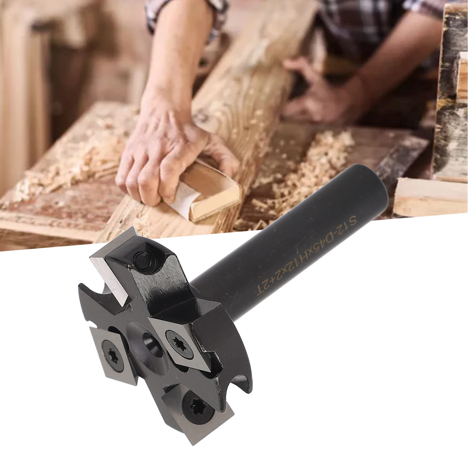 

Spoilboard Surfacing Router Bit 12mm Shank 1 3/4in Cut Diameter 4 Flute Indexable Blade Insert Planing Bit Planer Bit