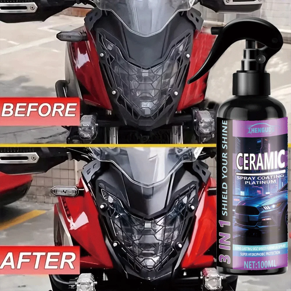 Nano Ceramic Car Coating Spray 3-in-1 High-Quality Anti-Scratch Gloss, Suitable for All Car Models' Paint Surfaces