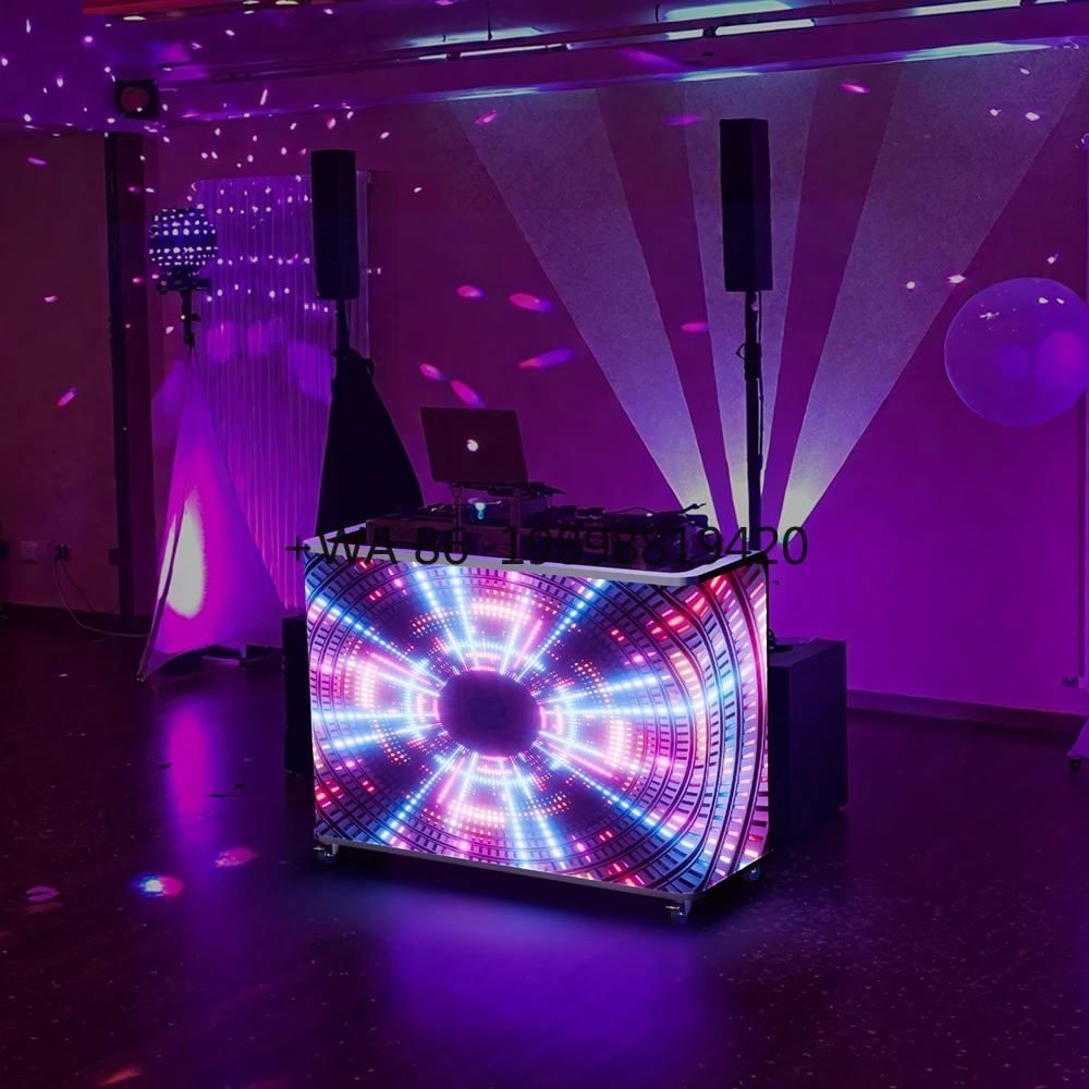Pantalla LED para Discoteca, Cabina Móvil para DJ, Pantalla LED de Video, Mesa Curva para DJ, Cabina para DJ