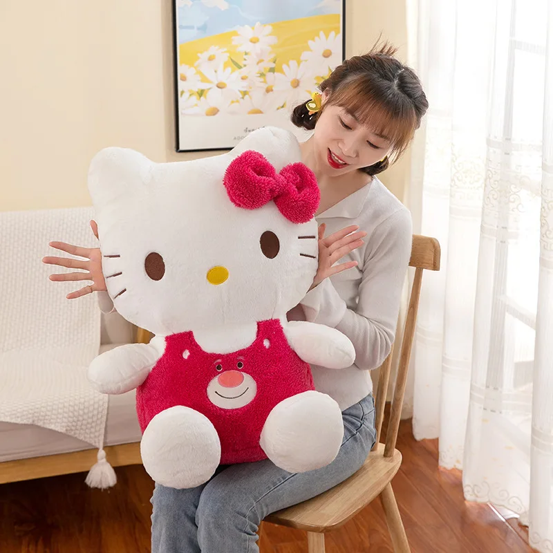 Sanrio ตุ๊กตาตุ๊กตาหนานุ่มลายสตรอเบอร์รี่สุดสร้างสรรค์, ใหม่ของขวัญสำหรับเด็กผู้หญิงของขวัญตกแต่งหมอนสำหรับนอน