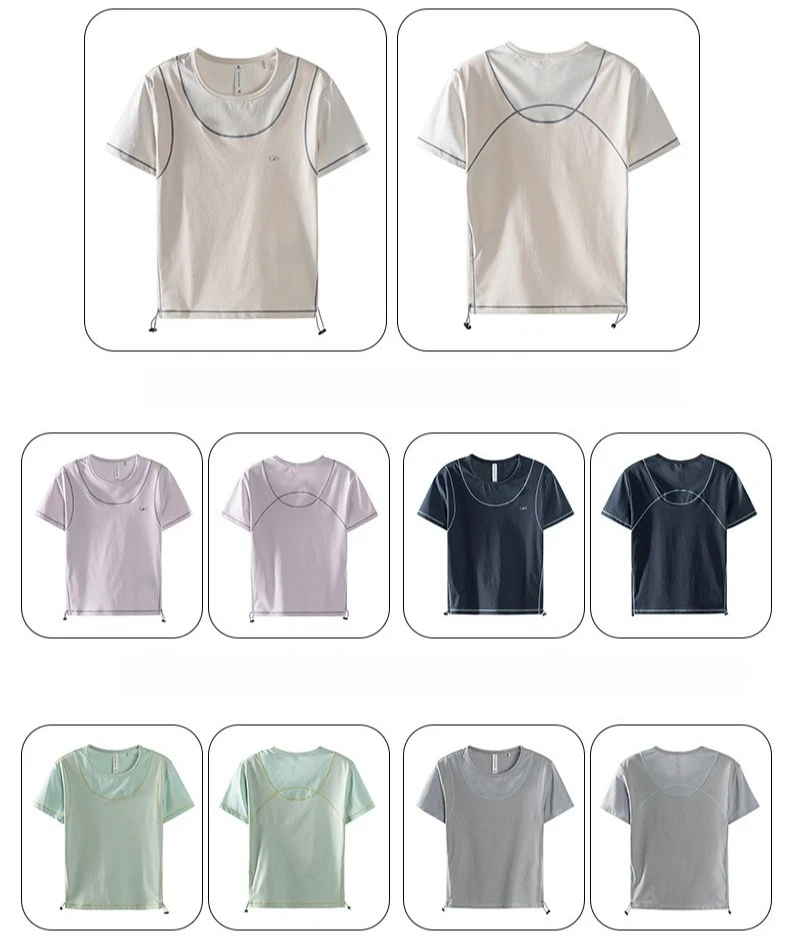 Schnell trocknendes, schmal geschnittenes Crop-Top für Damen – atmungsaktives Sport-T-Shirt mit Kontrastnähten für Fitness und Laufen – Detail 5