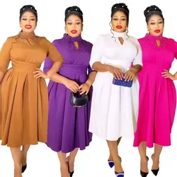 high quality african dresses for woman Stand collar pearl decoration african women dresses elegance Evening dresses