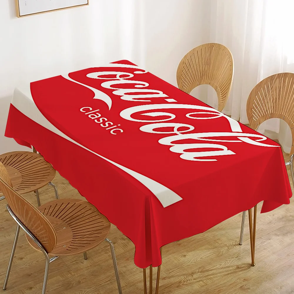 Decoración de mesa con logotipo de C-Coca-Cola, manteles costeros de puesta de sol para cocina, mantel de comedor para mesas rectangulares