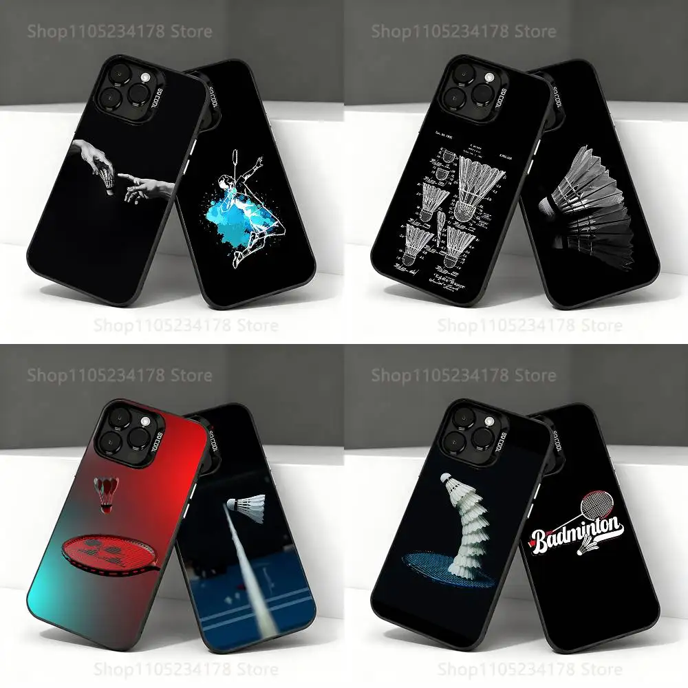 

Sport Badminton racket Cool Black Phone Case Compatible with iPhone 17 16 15 14 13 12 11, Pro, Max, Plus, E, Air, Mini