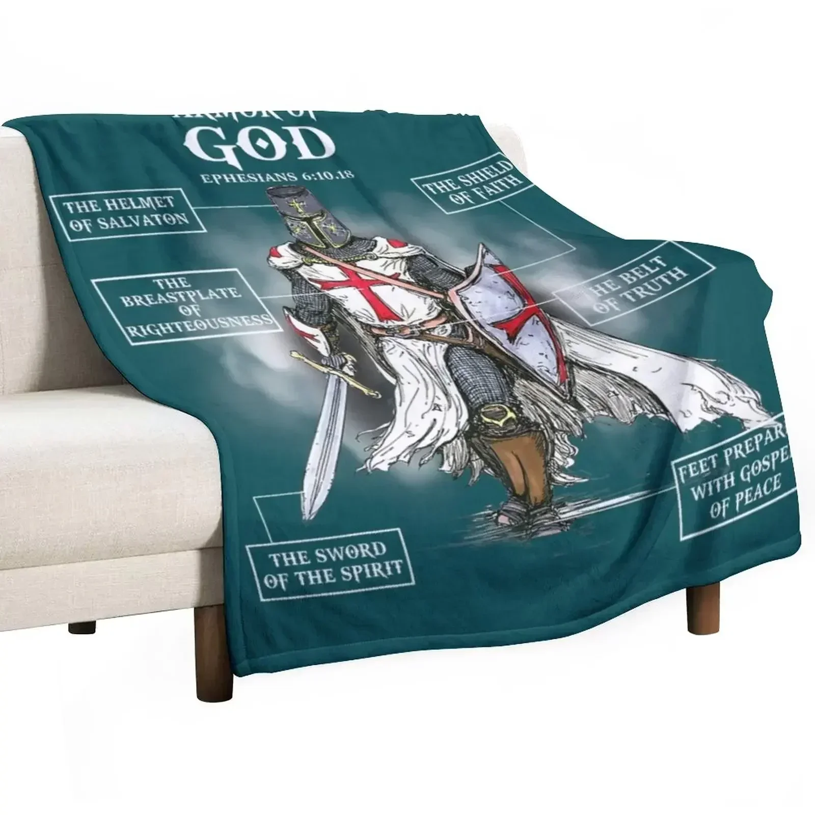 

armor of god bible verse great religious christian Throw Blanket Flannel Fabric Personalized Gift Cute wednesday Blankets