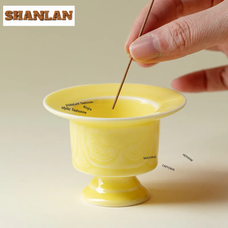 Relief Flower Incense Holder Water Fountain Decoration Incense Burners Aromatherapy Censer Cafes Accessories Ornaments gifts