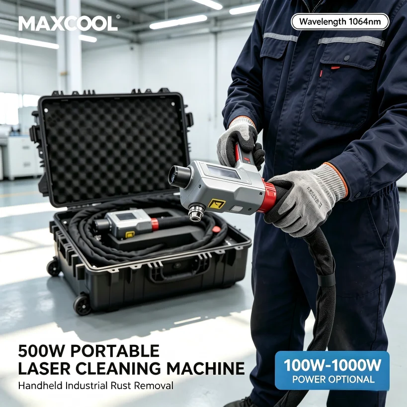 500w 1kw High Precision Pulsed Laser Cleaning Machine for SS CS Iron Aluminum Wood Paint Removal Tools Trolley Case Rust Cleaner