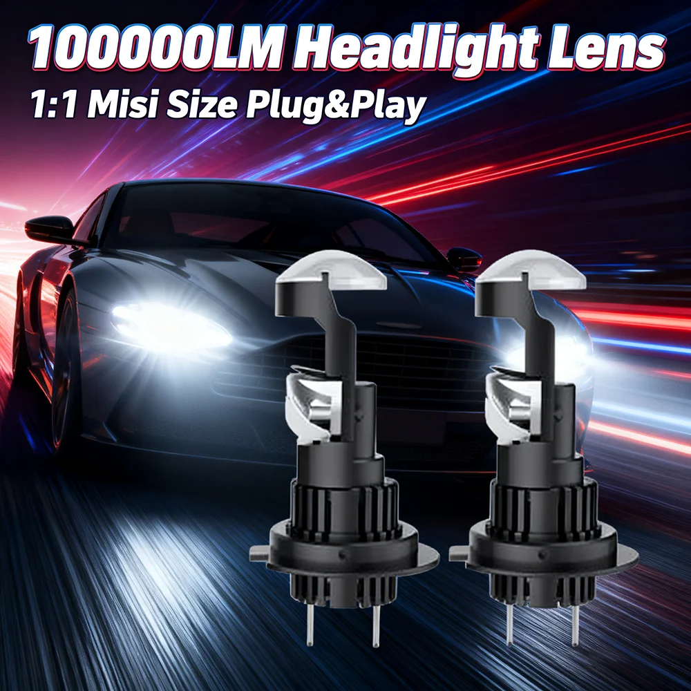 

2x Led Lens 1:1 Wireless H7 H11 H8 H9 Led Projector 9005 9006 HB3 HB4 Car Headlight Plug&Play Mini Lens Projector Fog Light LHD