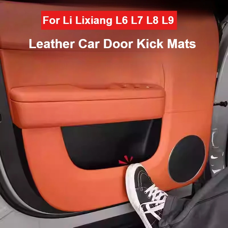 

For Li LiXiang L6 L7 L8 L9 Leather Car Door Anti Kick Pad Door Panel Leather Protective Pad for L6 L7 L8 L9 Ideal Car Accessory