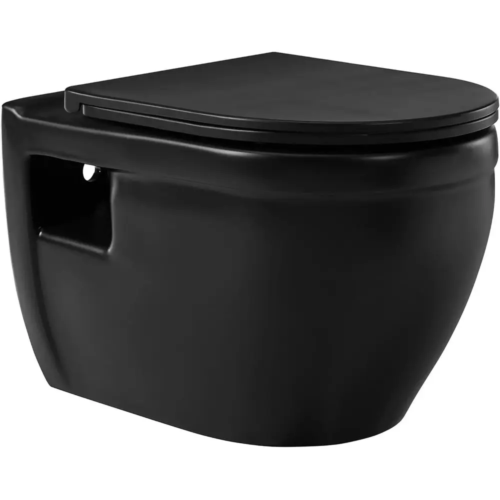 

Удлиненный подвесной унитаз с матовым черным покрытием