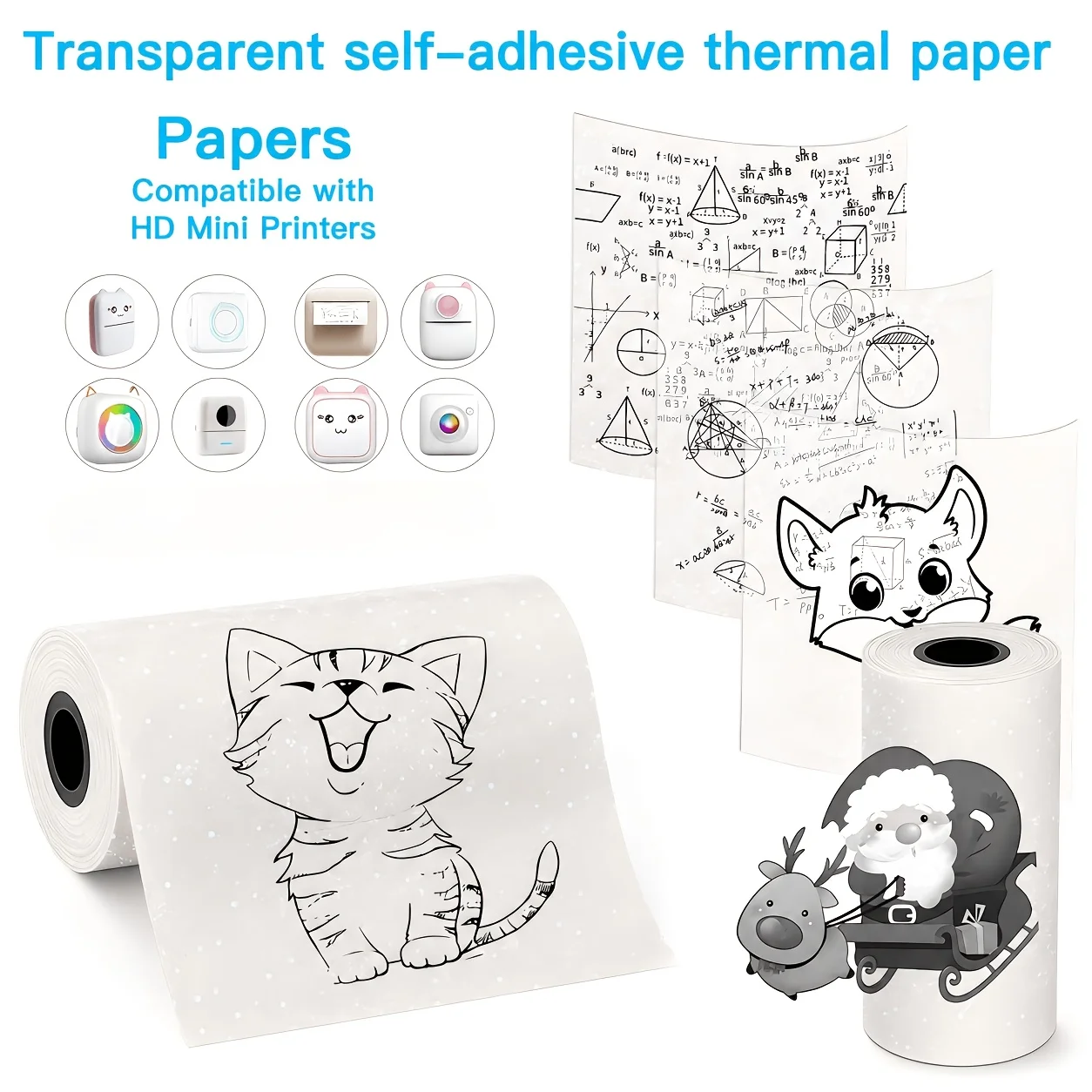 Transparent Holographic Laser Glitter Dot Thermal Paper Sticker Self Adhesive Compatible for Mini Printer Gift Card Tag