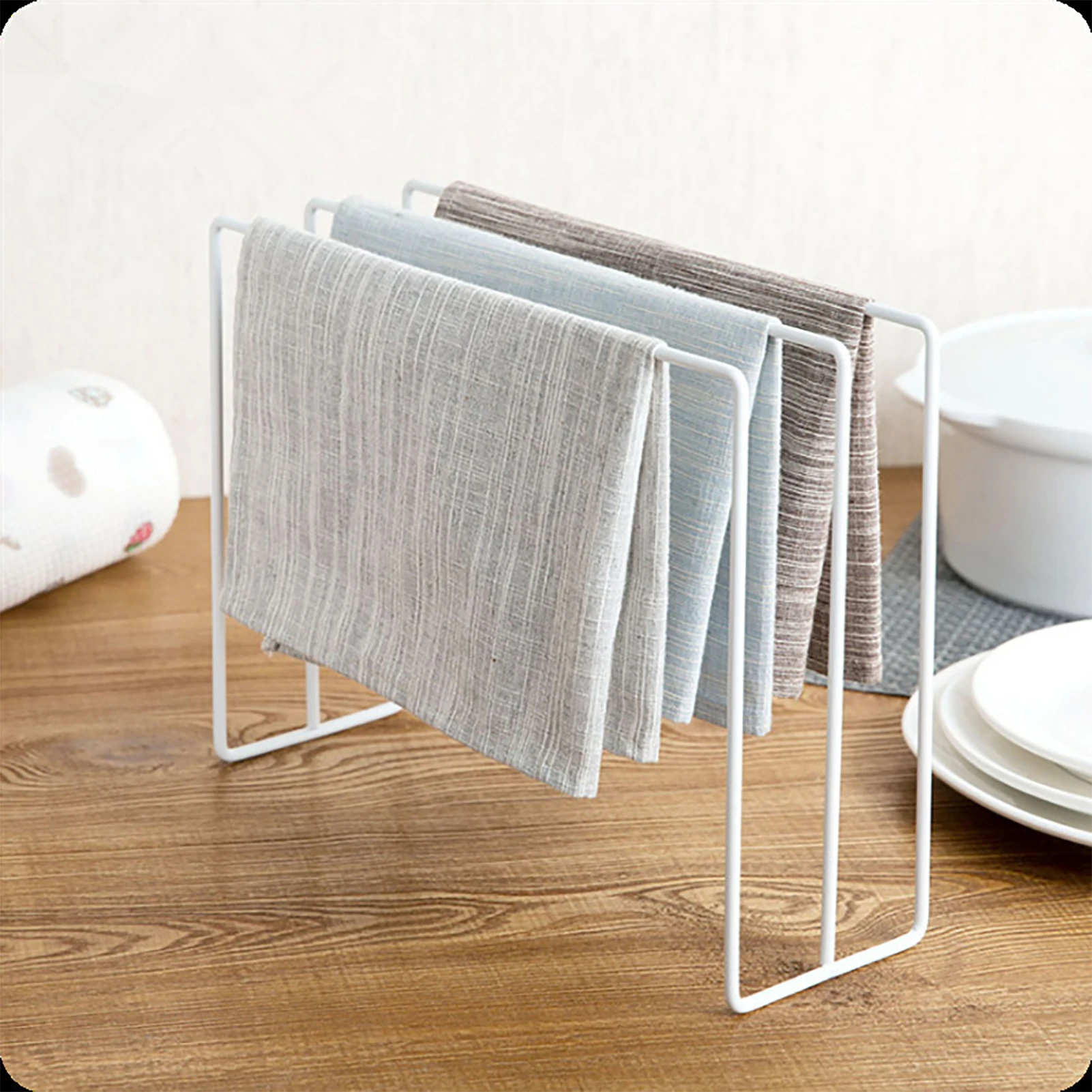 Kitchen Countertop Dishcloth Drying Rack Iron Dishcloth Towel Holder Free Standing Dish Rag Storage Hanger