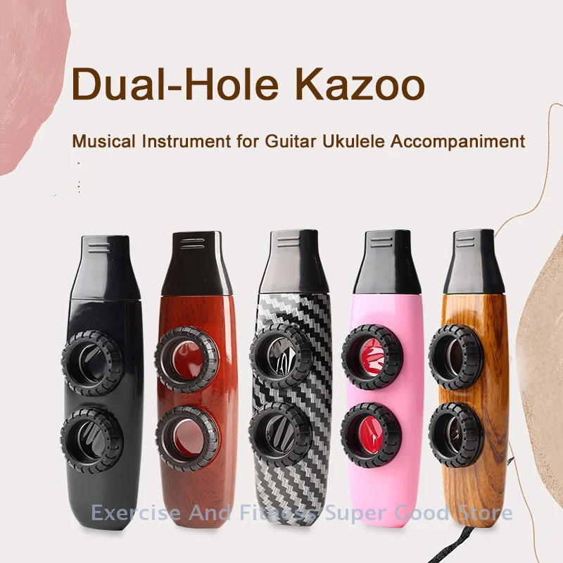 Instrumento musical Kazoo de doble orificio, Kazoo de práctica de diseño de grano duradero y ligero para acompañamiento de ukelele de guitarra