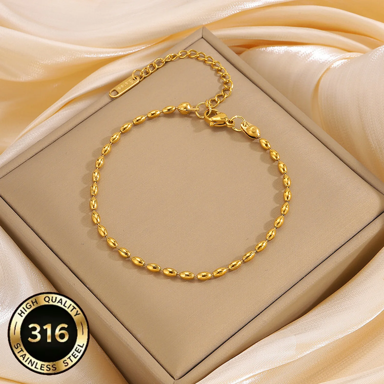 High-end Stylish Personalized Pearl Bracelet for Women, 18k Simple Boutique Stainless Steel Gold-plated Jewelry for Women