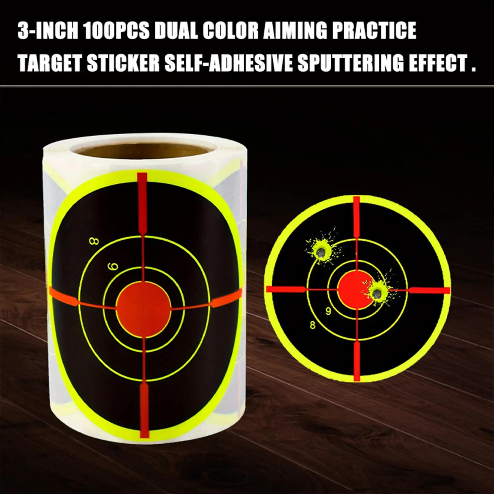 

100Pcs 3inch Digital Ring Sight Target Stickers for Target Practice, Fluorescent Color Labels (Can Be Used for Aiming and Target Practice)