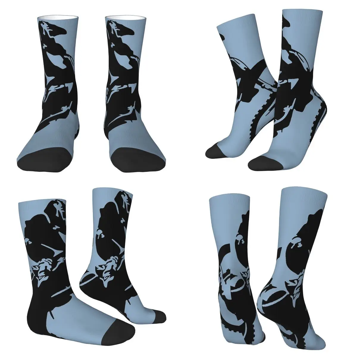 

Moto X Dirt Bike Monotone векторные художественные носки Harajuku, впитывающие пот чулки, аксессуары, длинные носки для унисекс, рождественские подарки