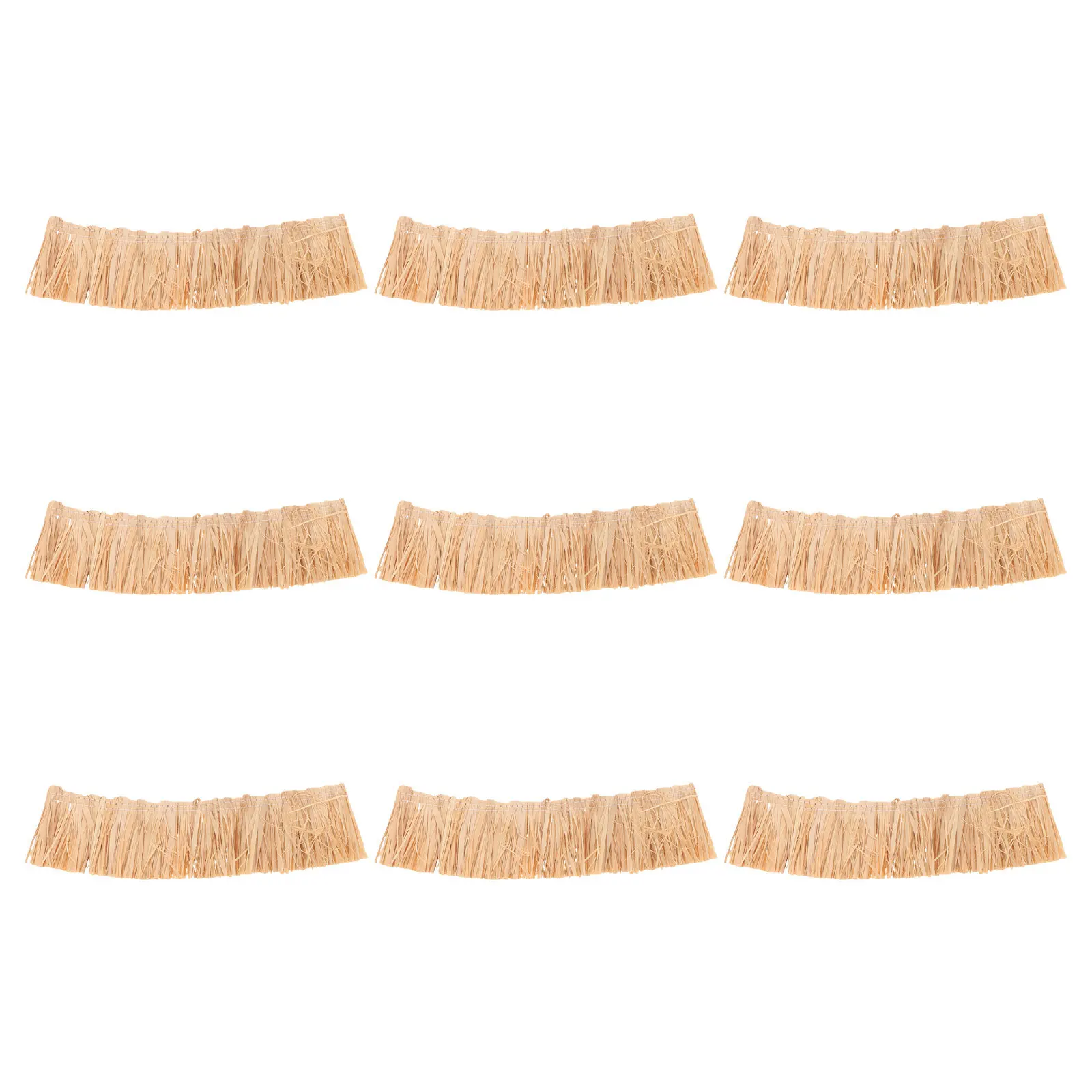 9개입 미니어처 초가지붕 재료 20x5cm 미니어처 초가지붕 롤 사실적인 짚 지붕 공예용 디오라마 및 소형 짚