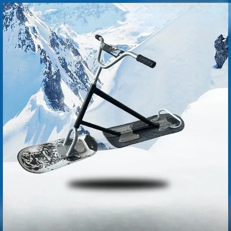Cross-border children's skating scooter sleigh ski accessories 2-in-1 ski two-wheel sports outdoor equipment