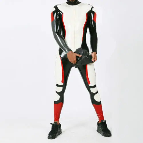 Latex Gummi Rubber Catsuit racing uniform Ganzanzug Overall Zentai Anzug Kostüm