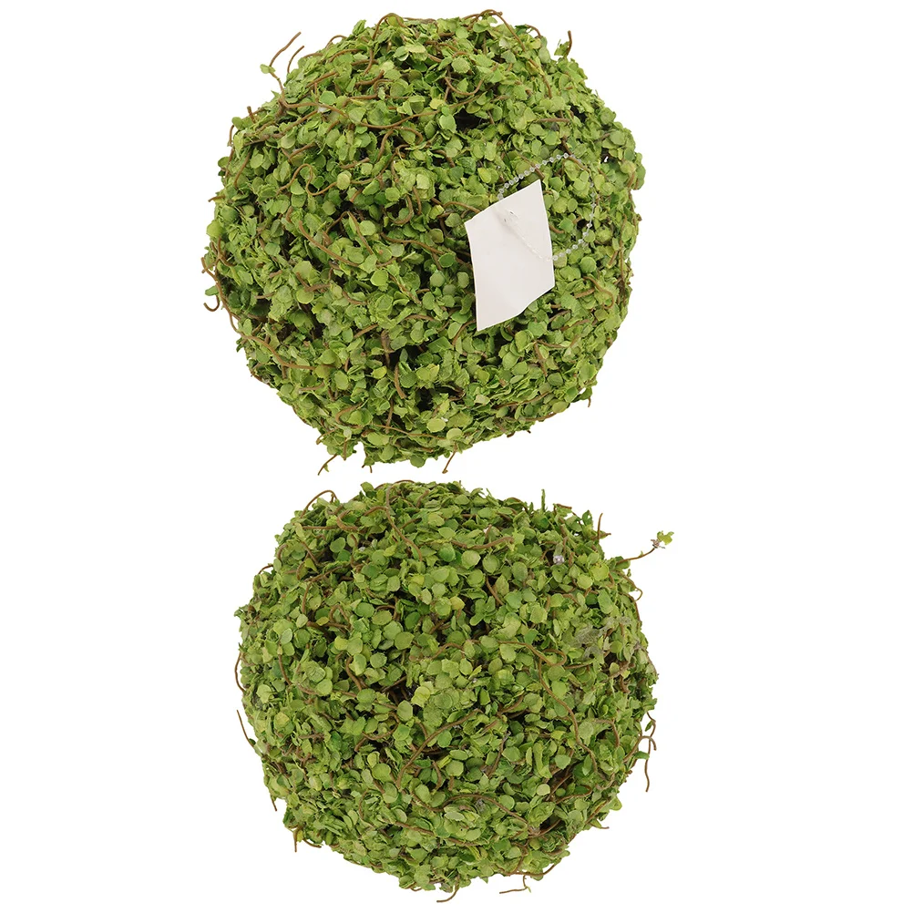 

2Pcs Artificial balls 8cm H made Decorative Plant Balls Home Wedding Christmas Background Wall HangingFaux Moss Pendan